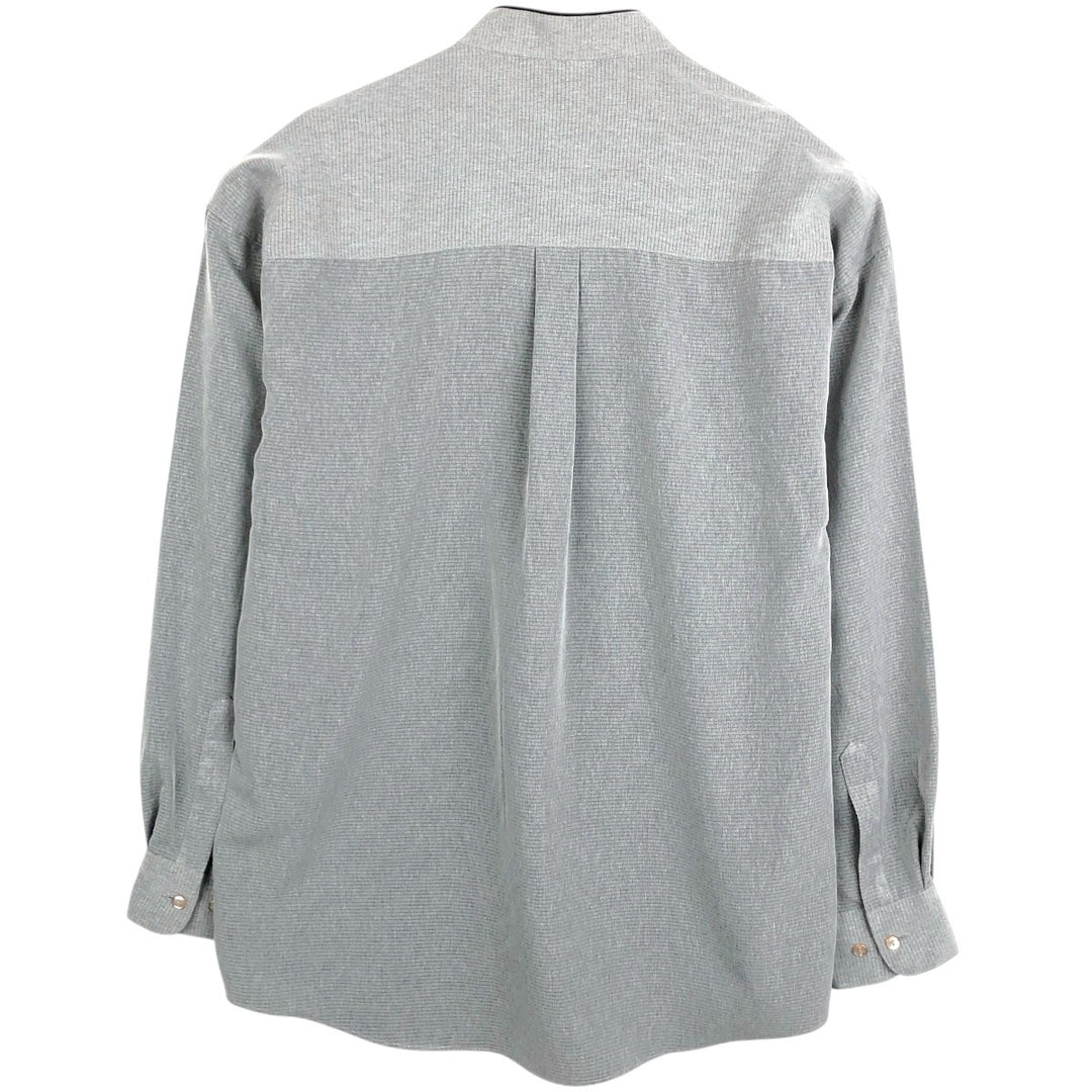 CITY STREETS Stand Collar Long Sleeve Polyester Shirt, Men's Size L (approx.) polyester gray type Vintage Second Hand