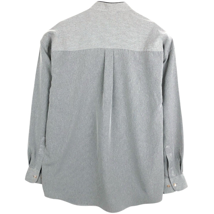 CITY STREETS Stand Collar Long Sleeve Polyester Shirt, Men's Size L (approx.) polyester gray type Vintage Second Hand
