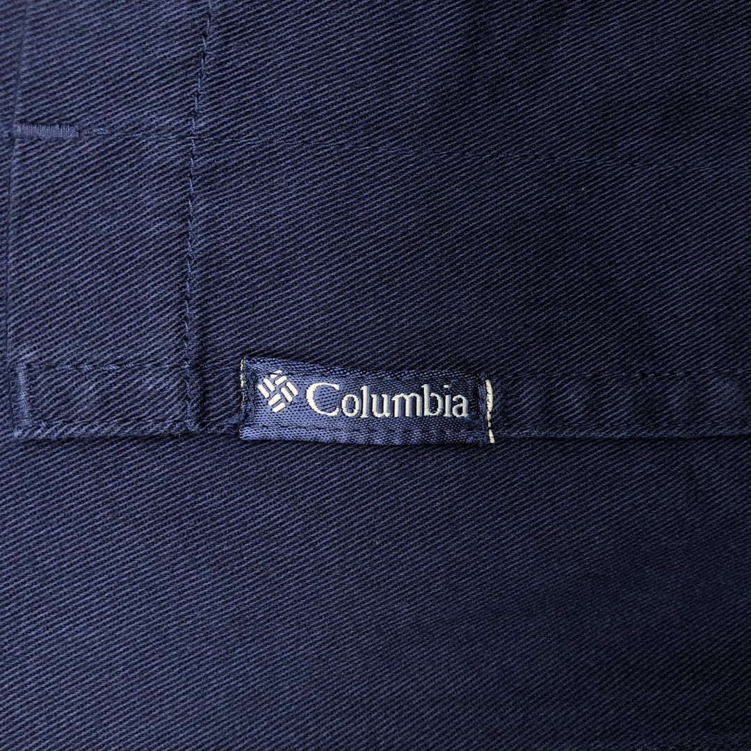 90s-00'S Columbia Long-Sleeve Button-Down Shirt, Men's Size L (Equivalent), Vintage cotton navy blue type Vintage Second Hand