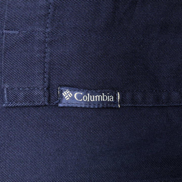 90s-00'S Columbia Long-Sleeve Button-Down Shirt, Men's Size L (Equivalent), Vintage cotton navy blue type Vintage Second Hand
