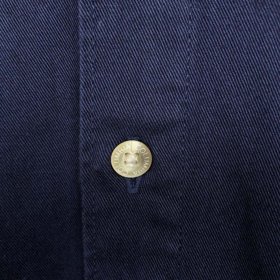 90s-00'S Columbia Long-Sleeve Button-Down Shirt, Men's Size L (Equivalent), Vintage cotton navy blue type Vintage Second Hand