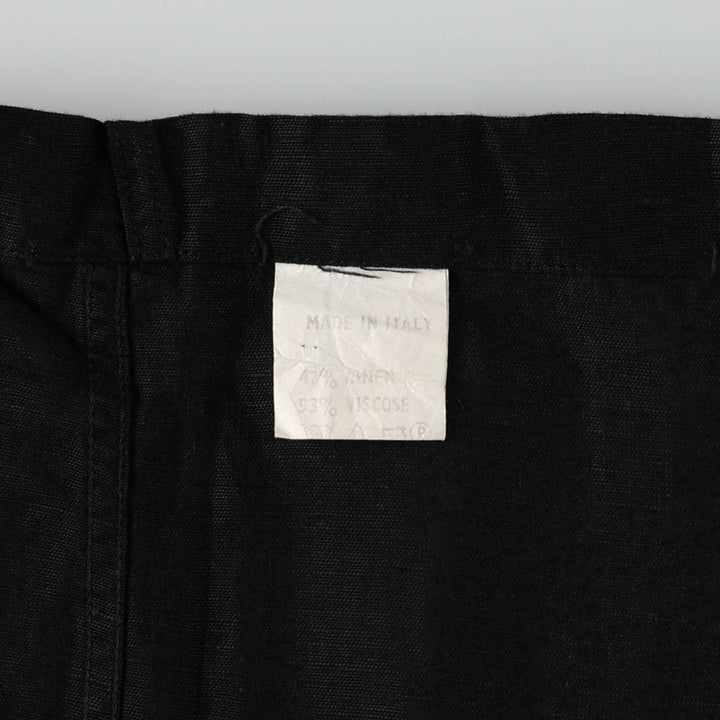 PANINI Long-Sleeve Linen x Viscose Shirt, Made in Italy, Men's XXL Equivalent, Vintage linen black type Vintage Second Hand