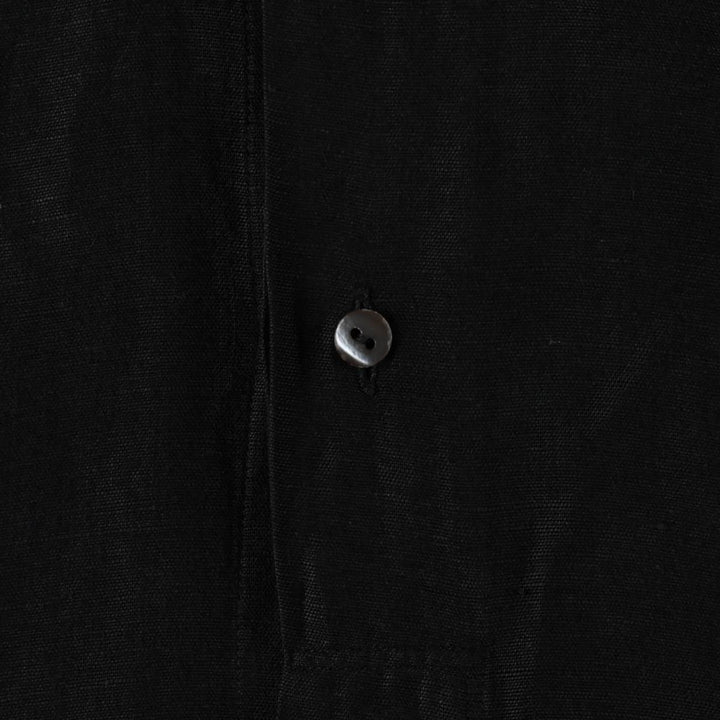PANINI Long-Sleeve Linen x Viscose Shirt, Made in Italy, Men's XXL Equivalent, Vintage linen black type Vintage Second Hand