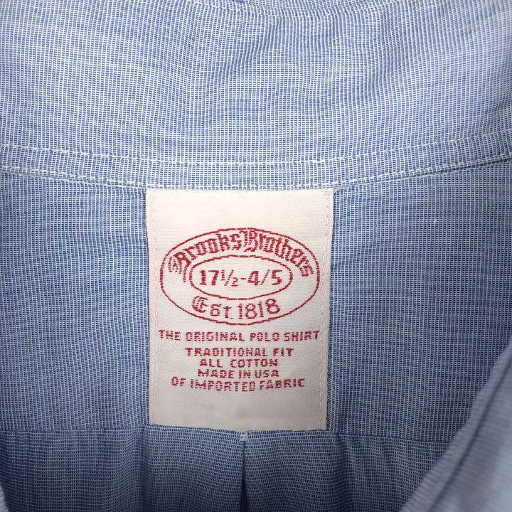 Brooks Brothers Est. 1818 Traditional Fit Long Sleeve Button-Down Shirt, Made in USA, Men's Size XL cotton navy blue type Vintage Second Hand