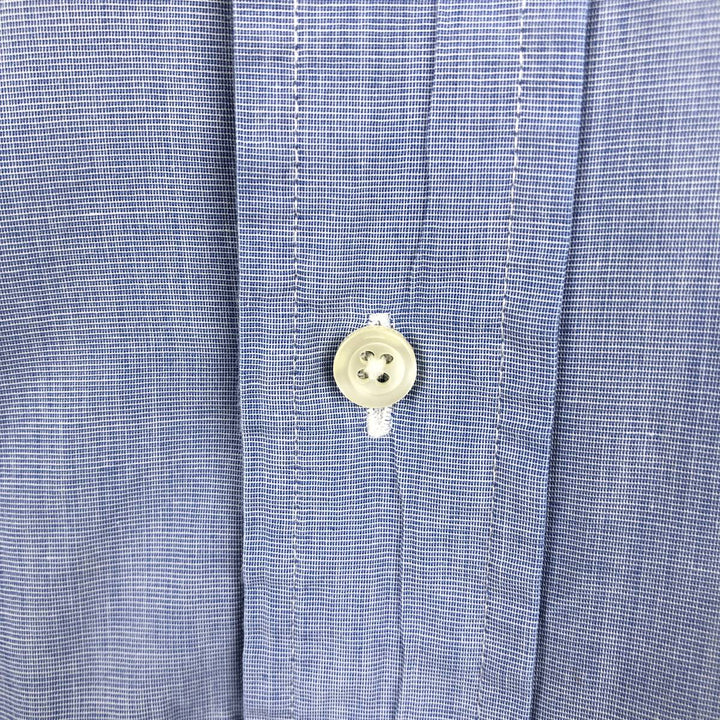 Brooks Brothers Est. 1818 Traditional Fit Long Sleeve Button-Down Shirt, Made in USA, Men's Size XL cotton navy blue type Vintage Second Hand