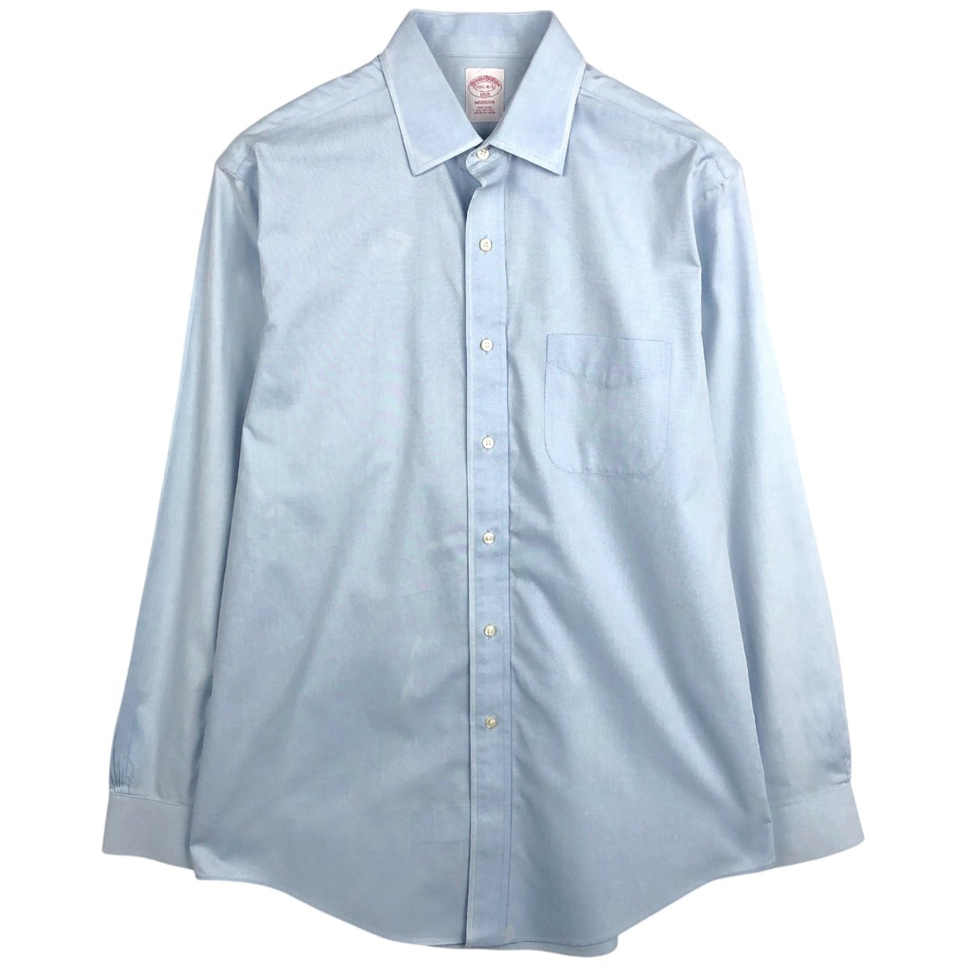 Brooks Brothers 1818 Madison Long-Sleeve Cotton Shirt, Men's Size M (approx.) cotton Blue type light blue Vintage Second Hand