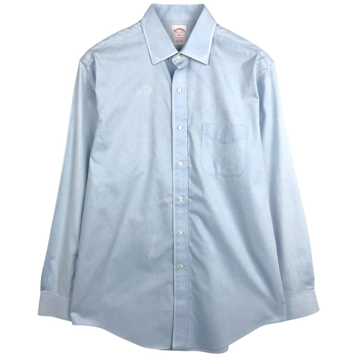 Brooks Brothers 1818 Madison Long-Sleeve Cotton Shirt, Men's Size M (approx.) cotton Blue type light blue Vintage Second Hand