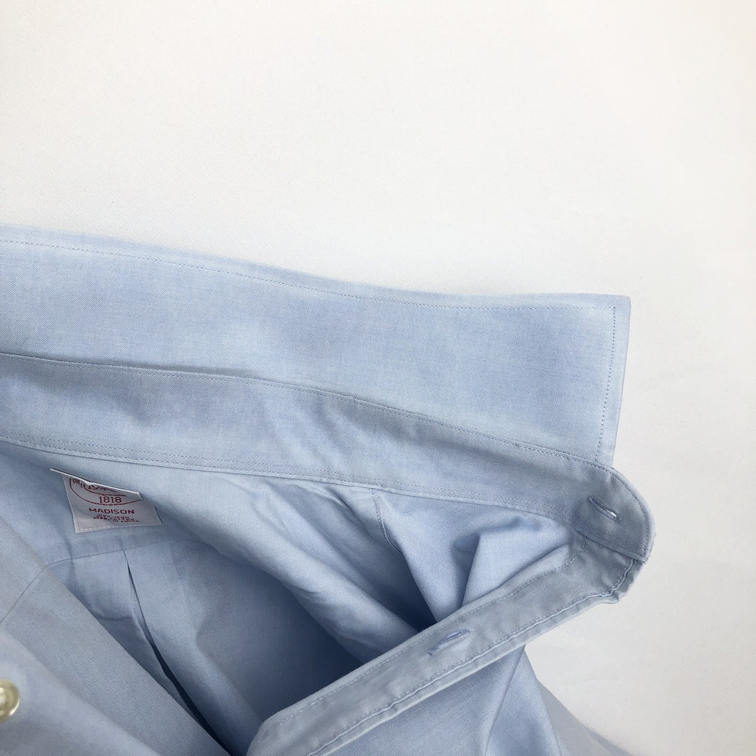 Brooks Brothers 1818 Madison Long-Sleeve Cotton Shirt, Men's Size M (approx.) cotton Blue type light blue Vintage Second Hand