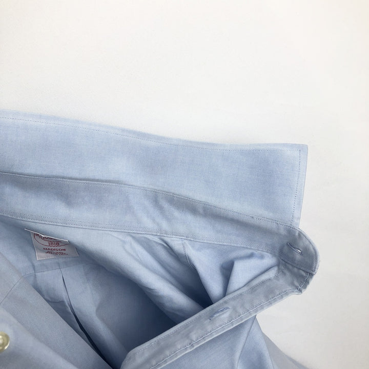 Brooks Brothers 1818 Madison Long-Sleeve Cotton Shirt, Men's Size M (approx.) cotton Blue type light blue Vintage Second Hand