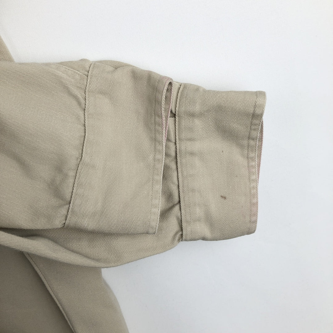 90'S J.Crew Long-Sleeve Button-Down Shirt, Made in USA, Men's Size L (Equivalent), Vintage cotton Beige type Vintage Second Hand