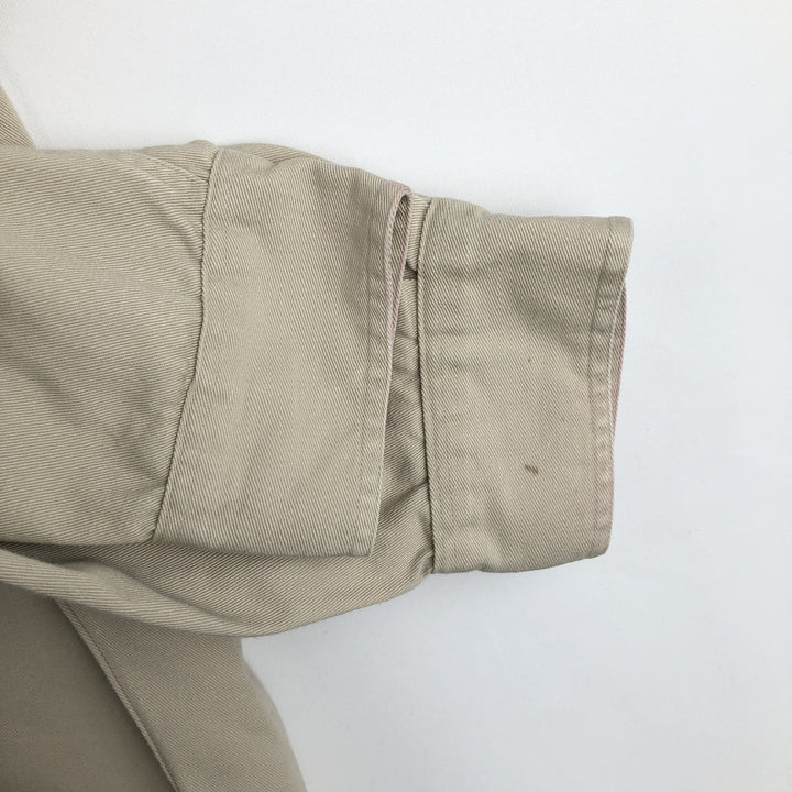 90'S J.Crew Long-Sleeve Button-Down Shirt, Made in USA, Men's Size L (Equivalent), Vintage cotton Beige type Vintage Second Hand