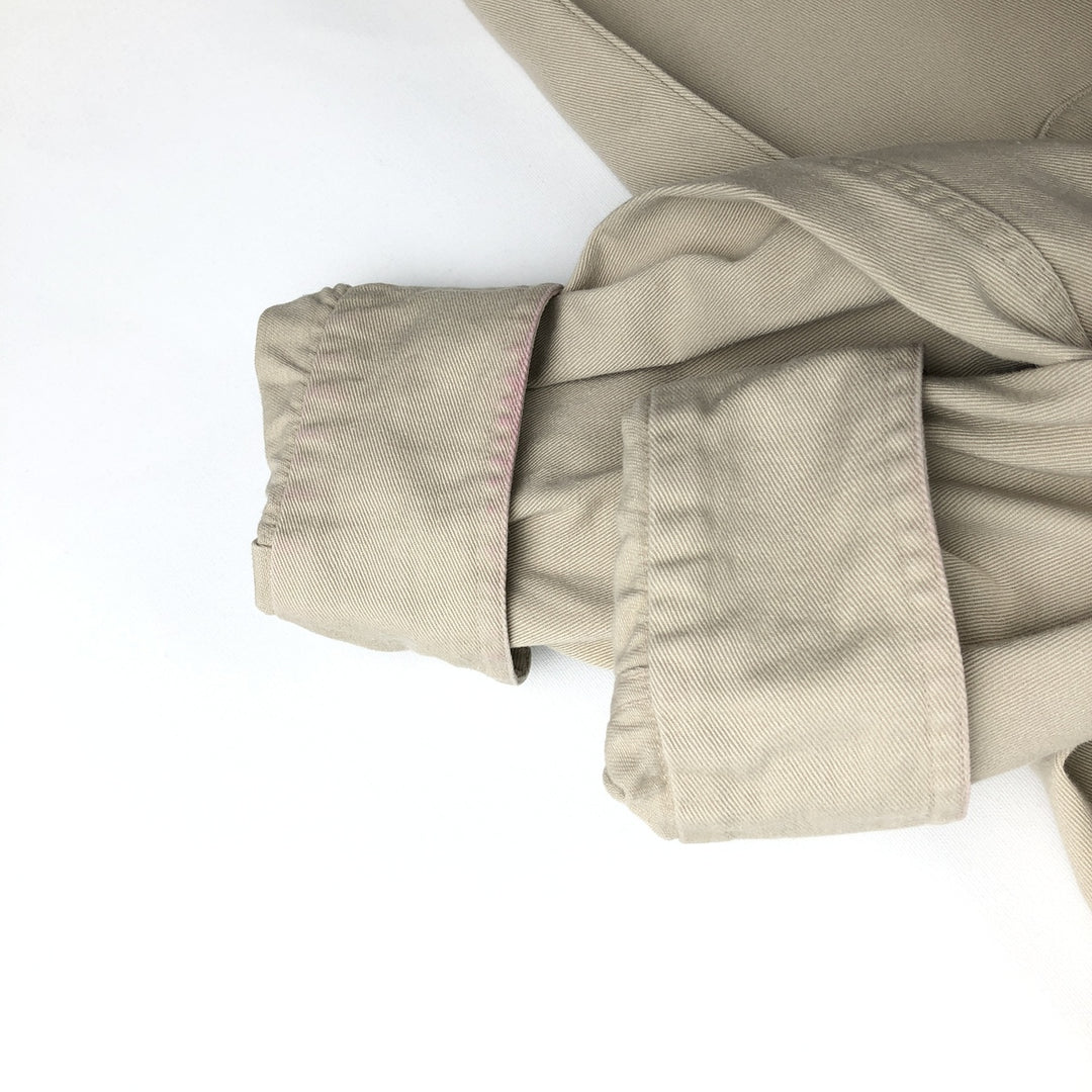 90'S J.Crew Long-Sleeve Button-Down Shirt, Made in USA, Men's Size L (Equivalent), Vintage cotton Beige type Vintage Second Hand