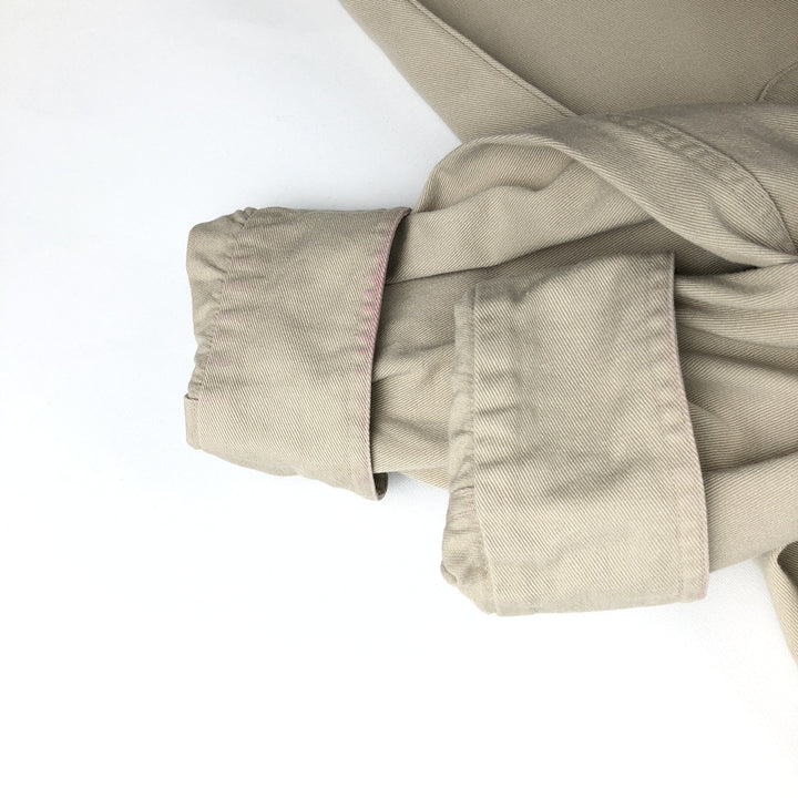 90'S J.Crew Long-Sleeve Button-Down Shirt, Made in USA, Men's Size L (Equivalent), Vintage cotton Beige type Vintage Second Hand