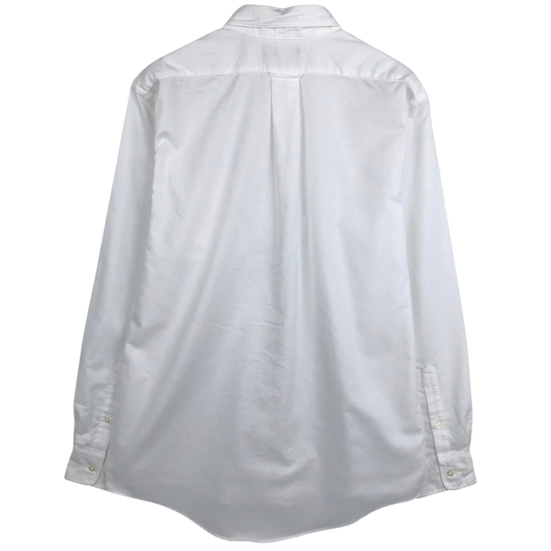 90s-00'S Lands' End Long-Sleeve Button-Down Shirt, Made in USA, Men's Size L (Equivalent), Vintage cotton white type Vintage Second Hand