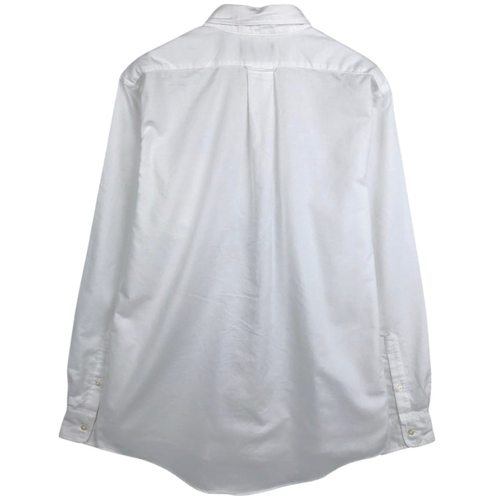 90s-00'S Lands' End Long-Sleeve Button-Down Shirt, Made in USA, Men's Size L (Equivalent), Vintage cotton white type Vintage Second Hand