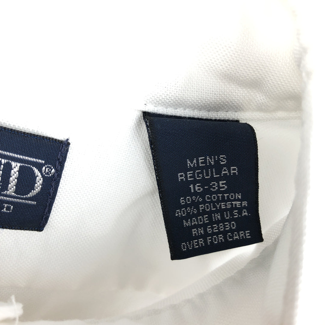 90s-00'S Lands' End Long-Sleeve Button-Down Shirt, Made in USA, Men's Size L (Equivalent), Vintage cotton white type Vintage Second Hand