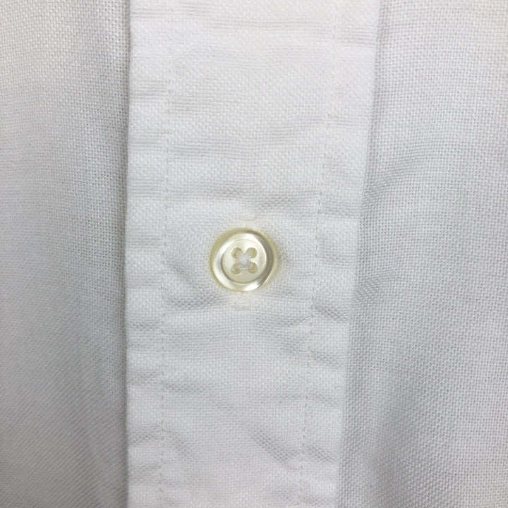 90s-00'S Lands' End Long-Sleeve Button-Down Shirt, Made in USA, Men's Size L (Equivalent), Vintage cotton white type Vintage Second Hand