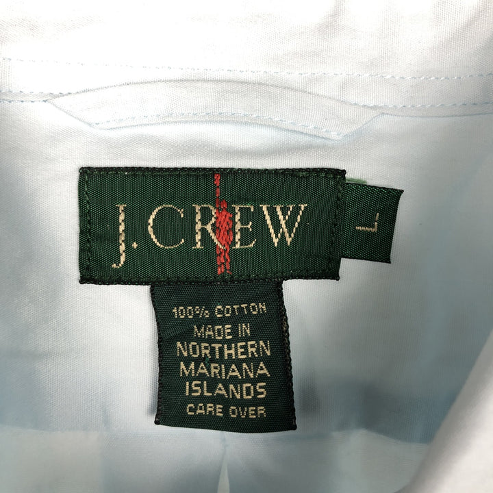 90'S J.Crew Long-Sleeve Cotton Shirt, Men's Size L (approx.), Vintage cotton Blue type light blue Vintage Second Hand
