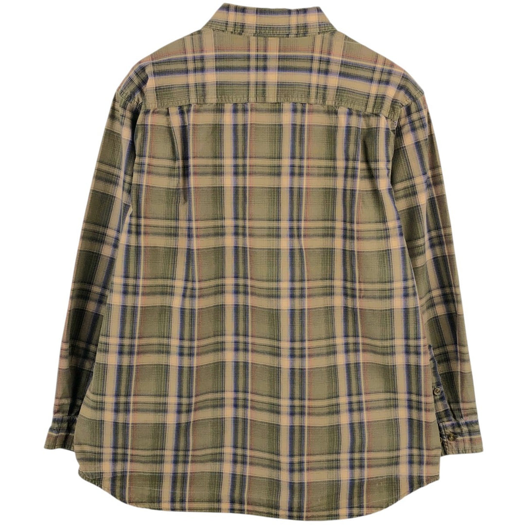 Carhartt Relaxed Fit Check Pattern Long Sleeve Button Down Work Shirt, Men's XL cotton Beige type Vintage Second Hand