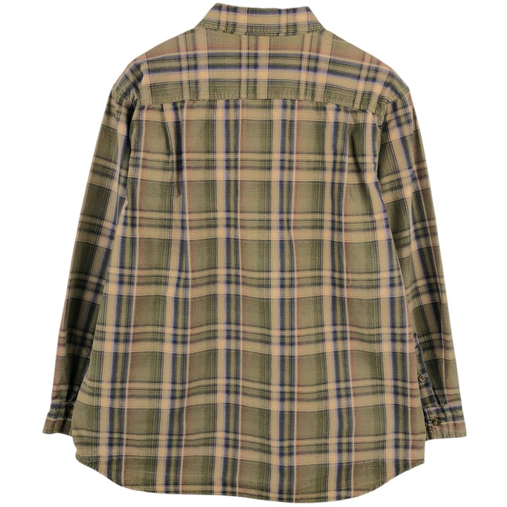 Carhartt Relaxed Fit Check Pattern Long Sleeve Button Down Work Shirt, Men's XL cotton Beige type Vintage Second Hand