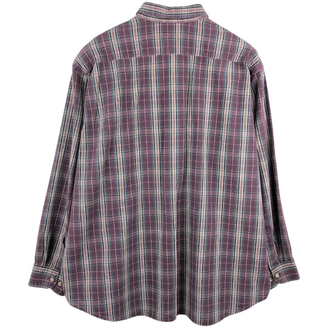 Carhartt Rugged Outdoor Wear Check Pattern Long Sleeve Button-Down Work Shirt, Men's XXL (approx.) unclear purple type Vintage Second Hand