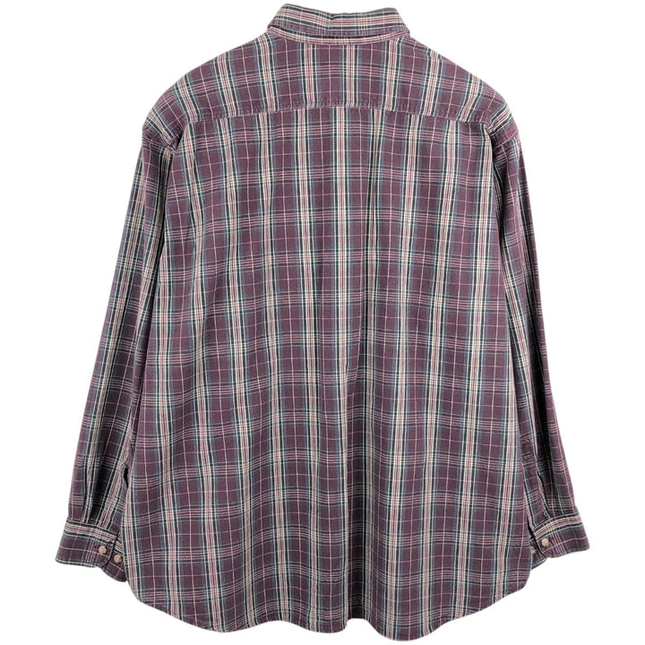 Carhartt Rugged Outdoor Wear Check Pattern Long Sleeve Button-Down Work Shirt, Men's XXL (approx.) unclear purple type Vintage Second Hand