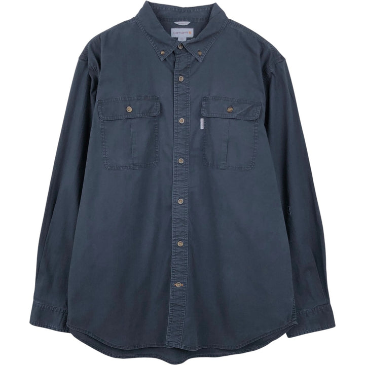 Carhartt Relaxed Fit Long Sleeve Button Down Work Shirt, Men's XL cotton black type Vintage Second Hand