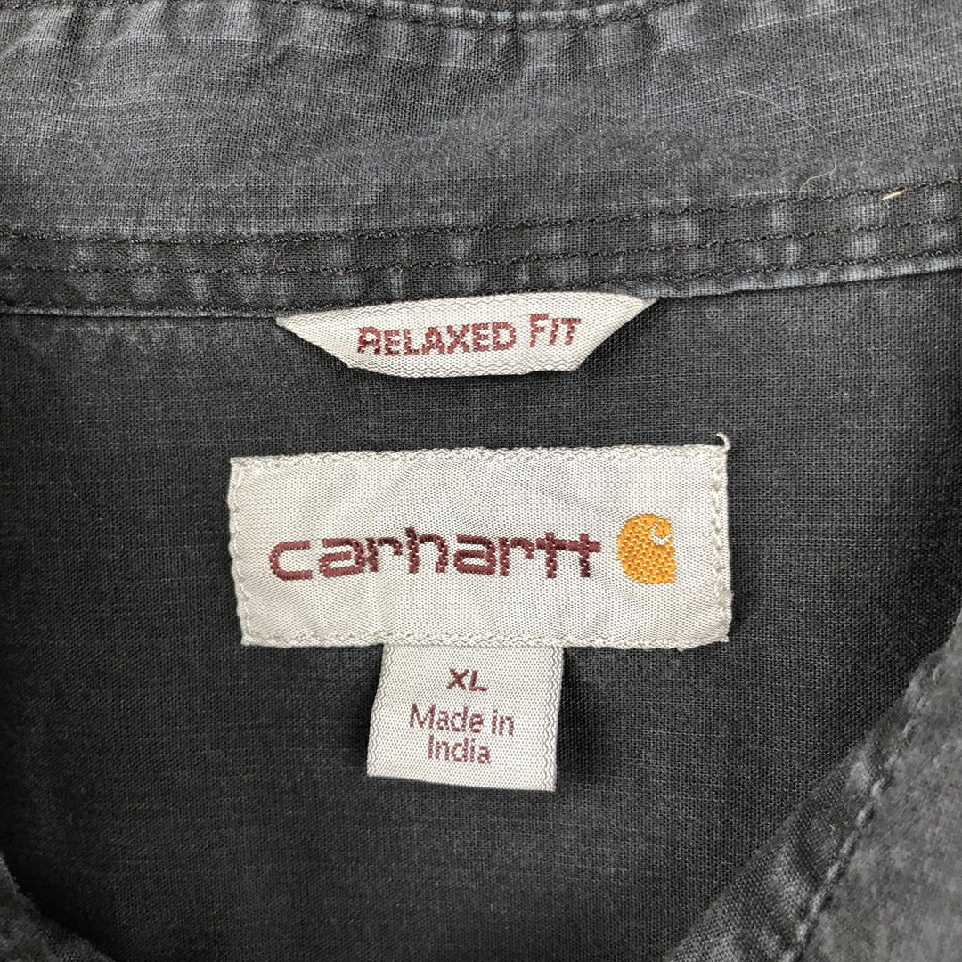Carhartt Relaxed Fit Long Sleeve Button Down Work Shirt, Men's XL cotton black type Vintage Second Hand