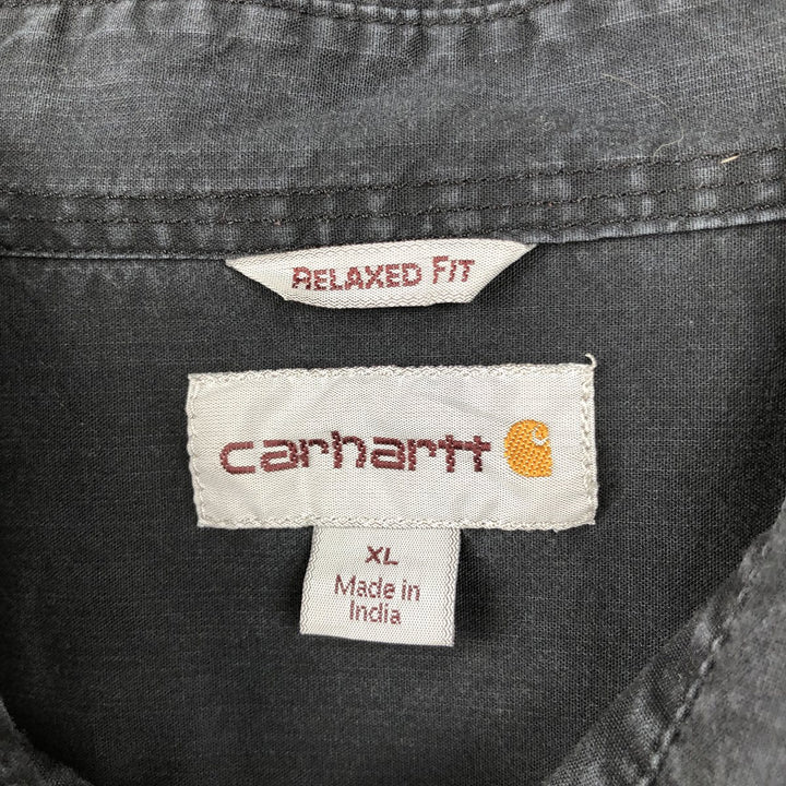 Carhartt Relaxed Fit Long Sleeve Button Down Work Shirt, Men's XL cotton black type Vintage Second Hand