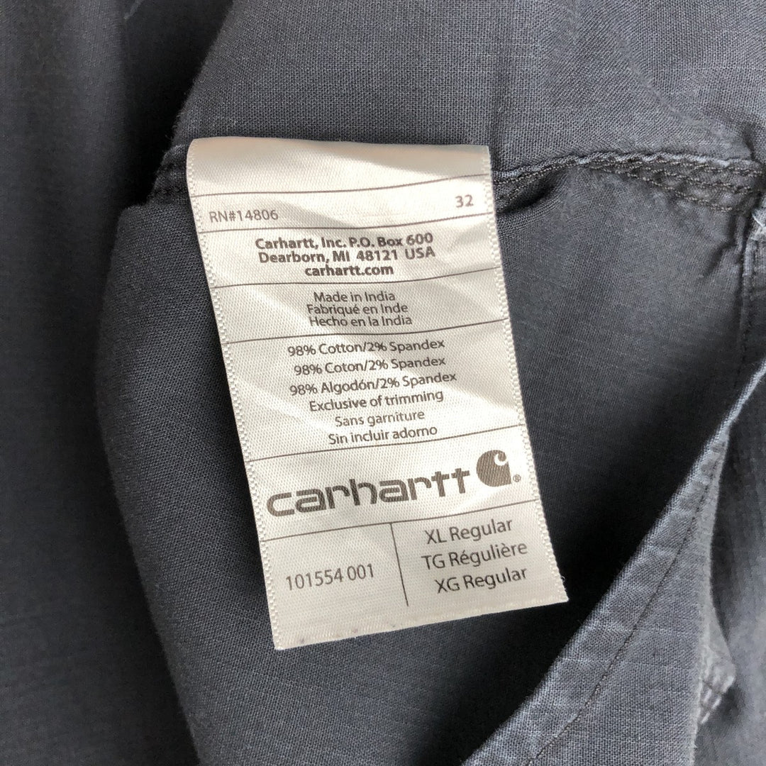 Carhartt Relaxed Fit Long Sleeve Button Down Work Shirt, Men's XL cotton black type Vintage Second Hand