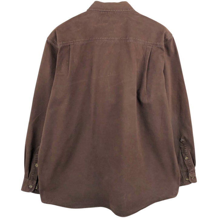 Carhartt ORIGINAL FIT long sleeve button-down work shirt, men's XL size cotton brown type Vintage Second Hand