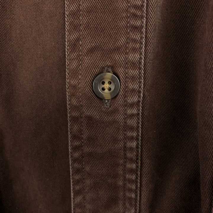 Carhartt ORIGINAL FIT long sleeve button-down work shirt, men's XL size cotton brown type Vintage Second Hand