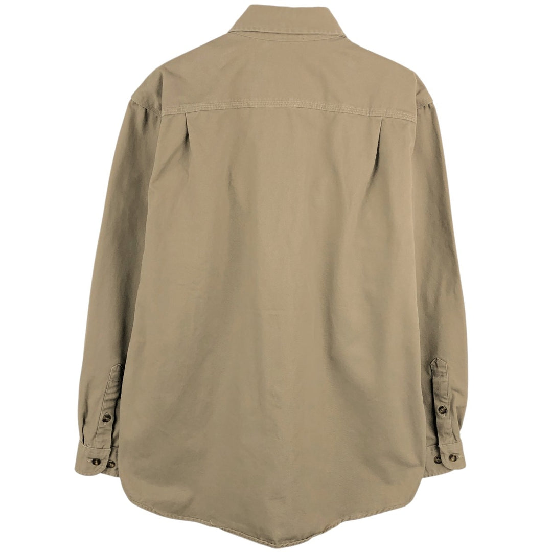 Carhartt Original Fit Long Sleeve Button-Down Work Shirt, Men's Size Medium cotton Beige type Vintage Second Hand