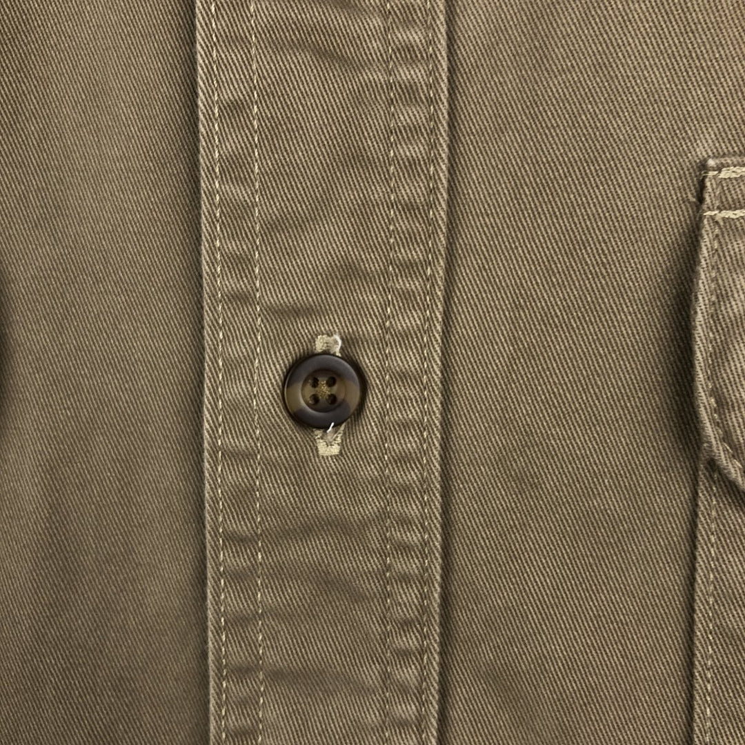 Carhartt Original Fit Long Sleeve Button-Down Work Shirt, Men's Size Medium cotton Beige type Vintage Second Hand