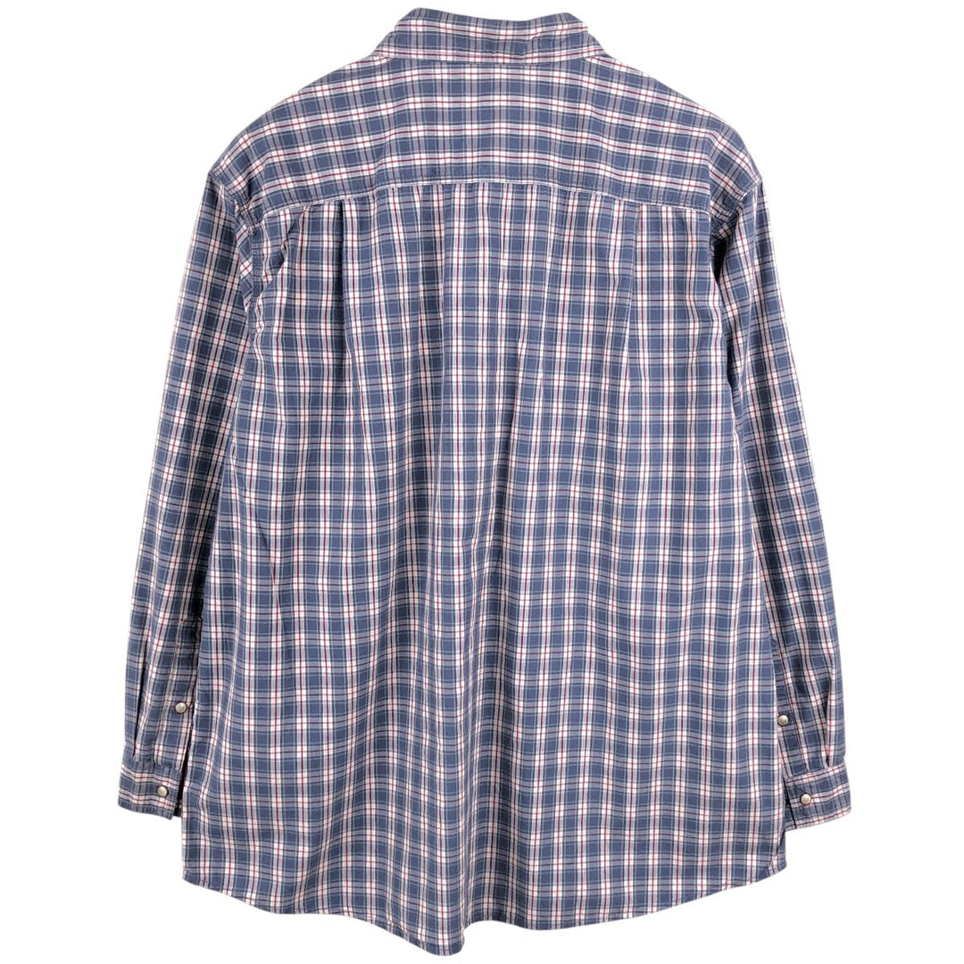 Carhartt Relaxed Fit Check Pattern Long-Sleeve Work Shirt, Men's XXL (approx.) cotton blue type Vintage Second Hand