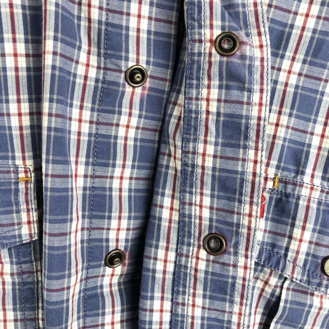 Carhartt Relaxed Fit Check Pattern Long-Sleeve Work Shirt, Men's XXL (approx.) cotton blue type Vintage Second Hand