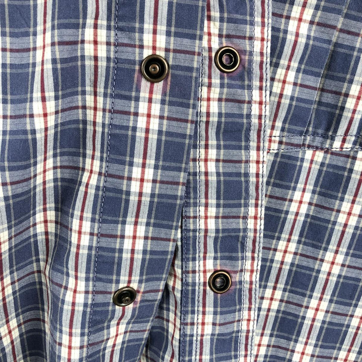 Carhartt Relaxed Fit Check Pattern Long-Sleeve Work Shirt, Men's XXL (approx.) cotton blue type Vintage Second Hand