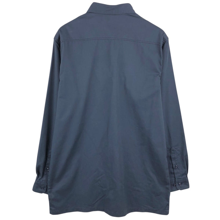 Carhartt Long Sleeve Work Shirt, Men's Size L polyester navy blue type Vintage Second Hand