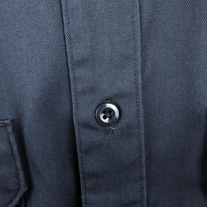 Carhartt Long Sleeve Work Shirt, Men's Size L polyester navy blue type Vintage Second Hand