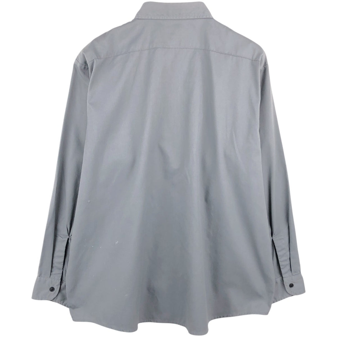 80'S Osh Kosh B'GOSH Long-Sleeve Work Shirt, Made in USA, Men's XL (approx.), Vintage polyester gray type Vintage Second Hand