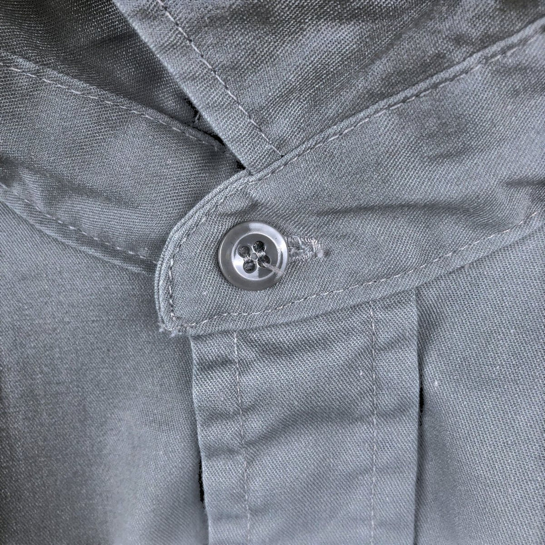 80'S Osh Kosh B'GOSH Long-Sleeve Work Shirt, Made in USA, Men's XL (approx.), Vintage polyester gray type Vintage Second Hand