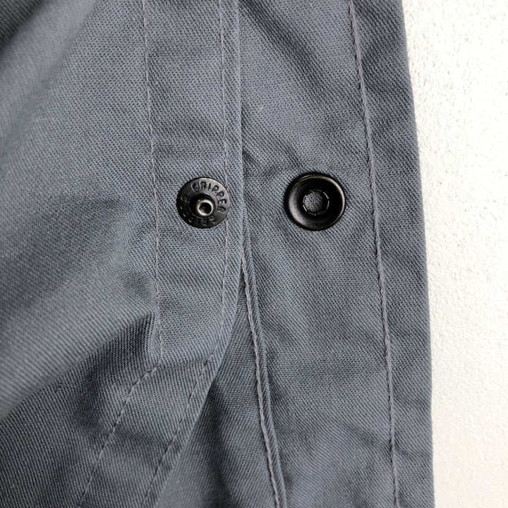 80'S Osh Kosh B'GOSH Long-Sleeve Work Shirt, Made in USA, Men's XL (approx.), Vintage polyester gray type Vintage Second Hand