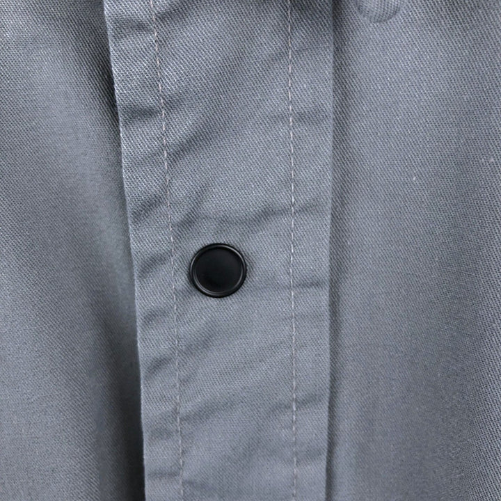 80'S Osh Kosh B'GOSH Long-Sleeve Work Shirt, Made in USA, Men's XL (approx.), Vintage polyester gray type Vintage Second Hand