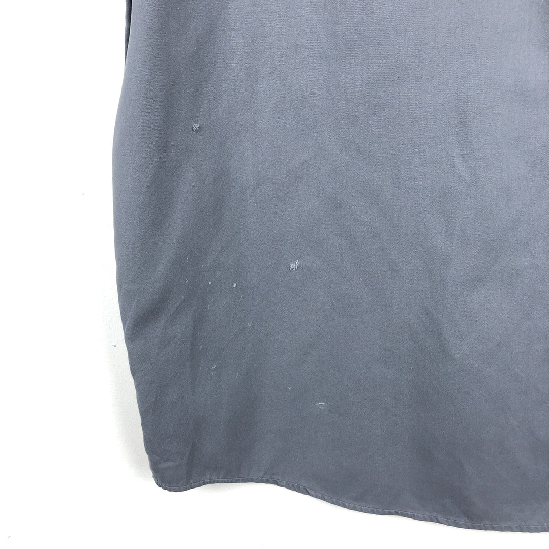 80'S Osh Kosh B'GOSH Long-Sleeve Work Shirt, Made in USA, Men's XL (approx.), Vintage polyester gray type Vintage Second Hand