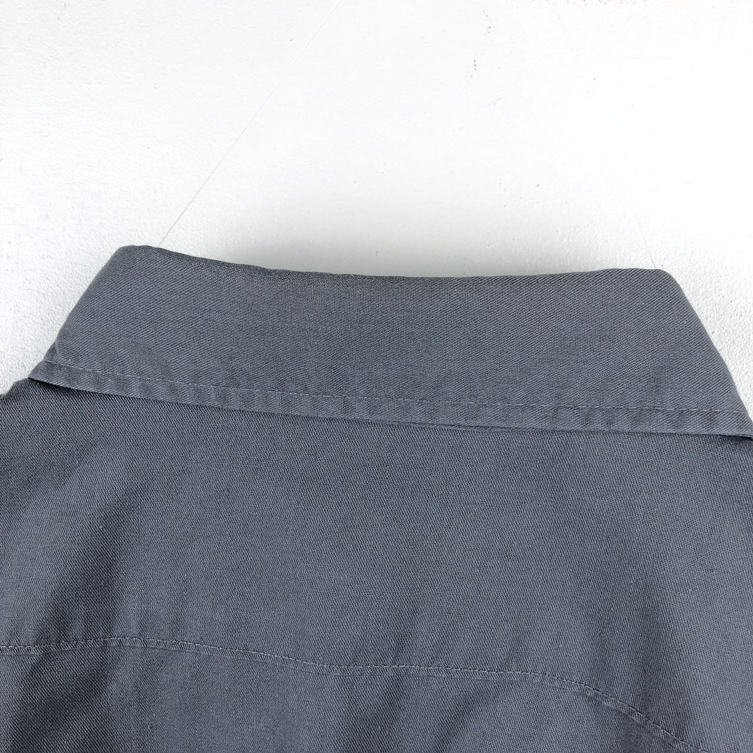 80'S Osh Kosh B'GOSH Long-Sleeve Work Shirt, Made in USA, Men's XL (approx.), Vintage polyester gray type Vintage Second Hand
