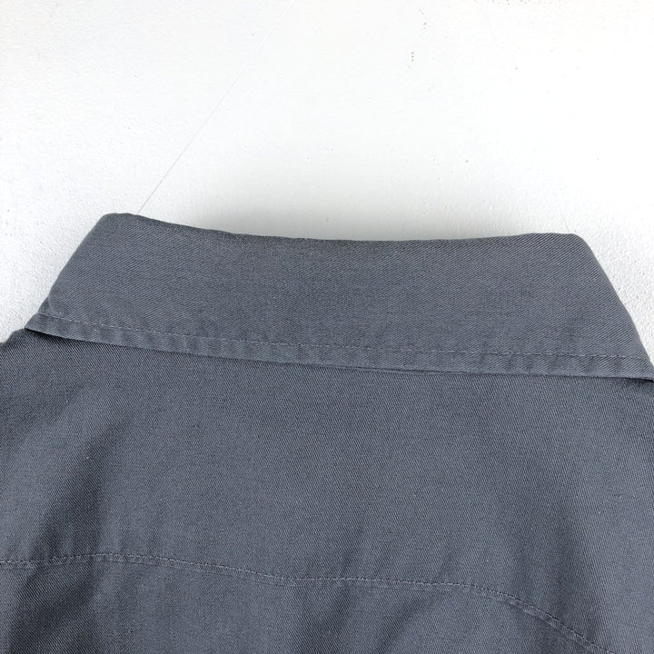 80'S Osh Kosh B'GOSH Long-Sleeve Work Shirt, Made in USA, Men's XL (approx.), Vintage polyester gray type Vintage Second Hand