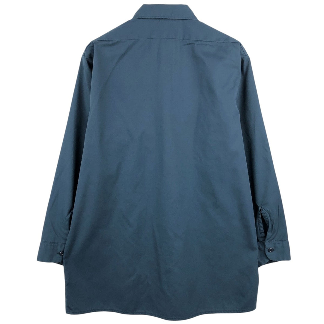 90'S Dickies Long-Sleeve Work Shirt, Boxy Shirt, Men's Size XL (Equivalent), Vintage unclear navy blue type Vintage Second Hand