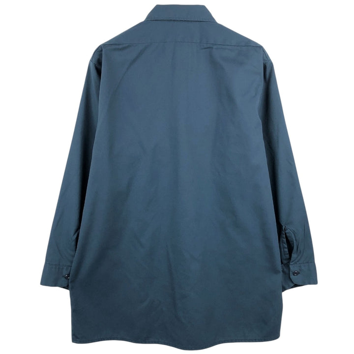 90'S Dickies Long-Sleeve Work Shirt, Boxy Shirt, Men's Size XL (Equivalent), Vintage unclear navy blue type Vintage Second Hand