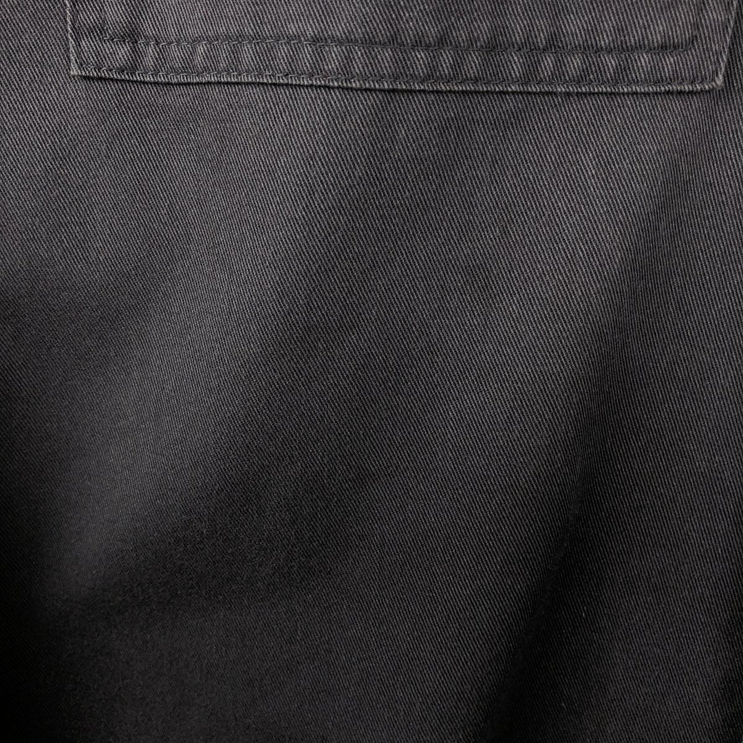 Harley-Davidson Skull Pattern Hidden Button-Down Long-Sleeve Work Shirt (Men's Size L) cotton black type Vintage Second Hand