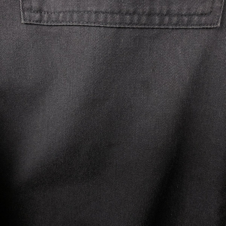Harley-Davidson Skull Pattern Hidden Button-Down Long-Sleeve Work Shirt (Men's Size L) cotton black type Vintage Second Hand